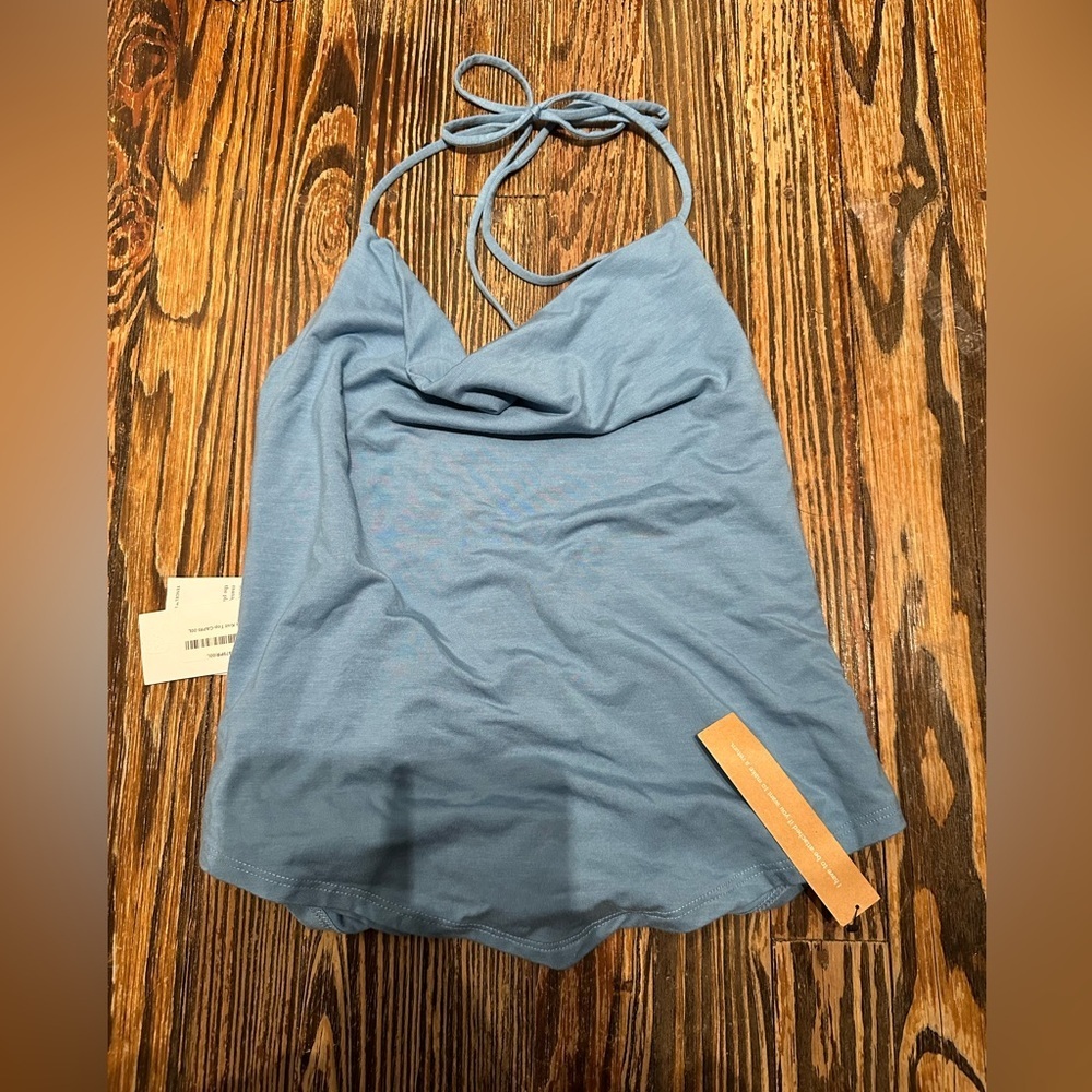 Reformation NWT Sky Blue Cotton Halter Top